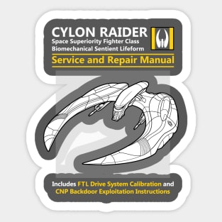 Cylon Raider Service and Repair Manual Sticker